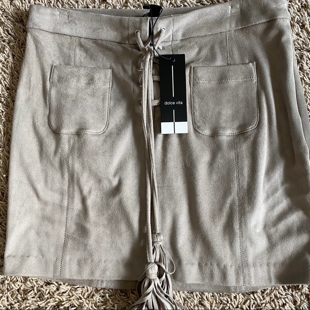 dolce vida suede skirt with pockets